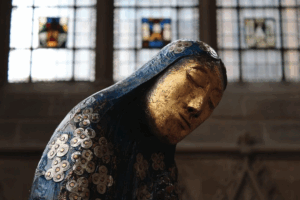 Statue in the church of Saint Mary in Canterbury, Kent